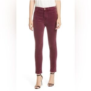 FRAME Le High Skinny Jeans Bordeaux Corduroy Size 27 Ankle Length High Waist